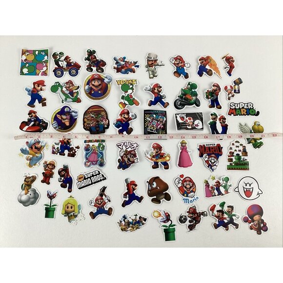 Super Mario Bros. Stickers 50 Lot Birthday Party Favors Medium Size Assorted - Picture 10 of 11